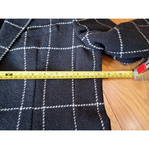 Vintage LAUREN Ralph Lauren Women's Wool Black N White Lined Blazer Size 16 - Picture 10 of 16